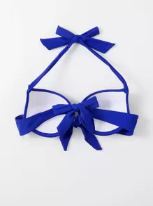 SHEIN Swim Top bikini con nudo delantero push up - azul real - Ver 2