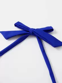 SHEIN Swim Top bikini con nudo delantero push up - azul real - Ver 4