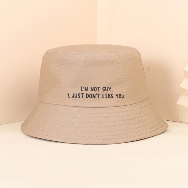 

Men Slogan Graphic Bucket Hat, Khaki