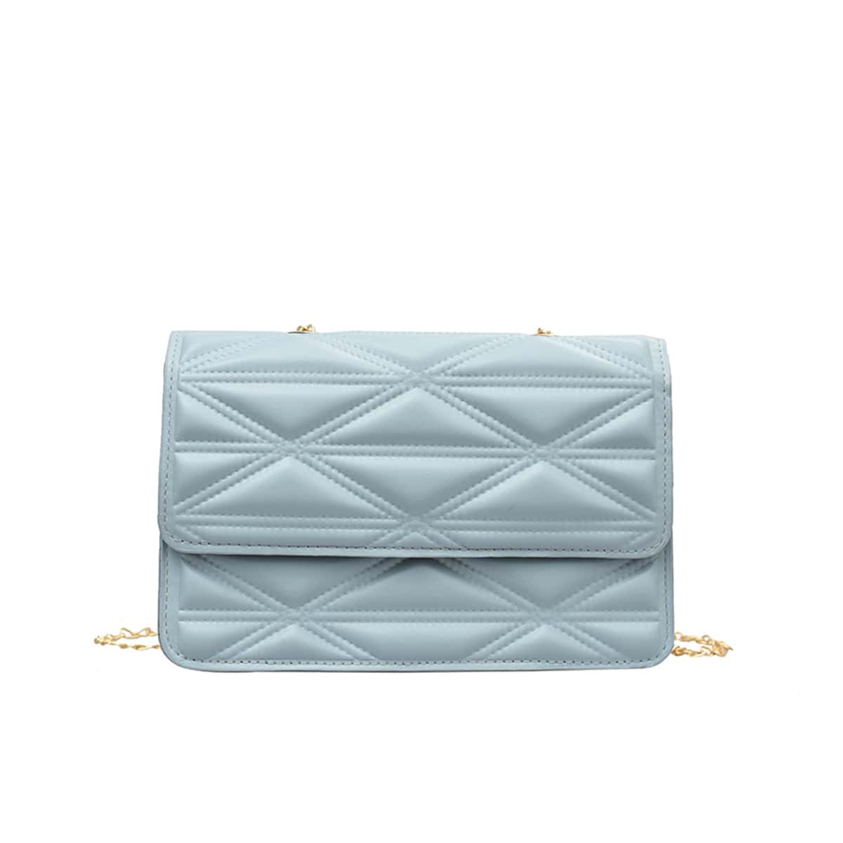 

Quilted Flap Crossbody Bag, Blue