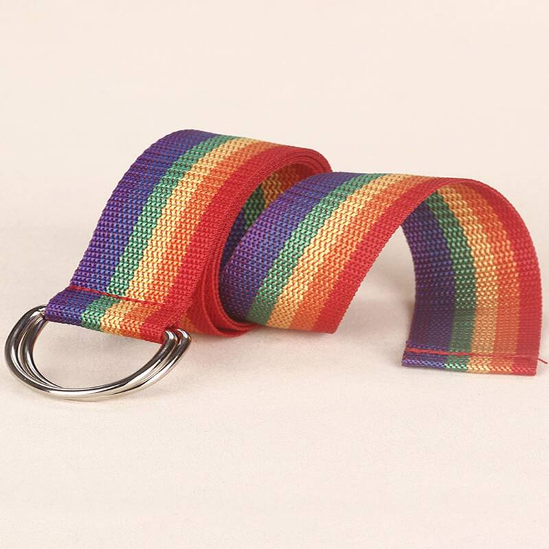 

Colorful Striped Tape Belt, Multicolor