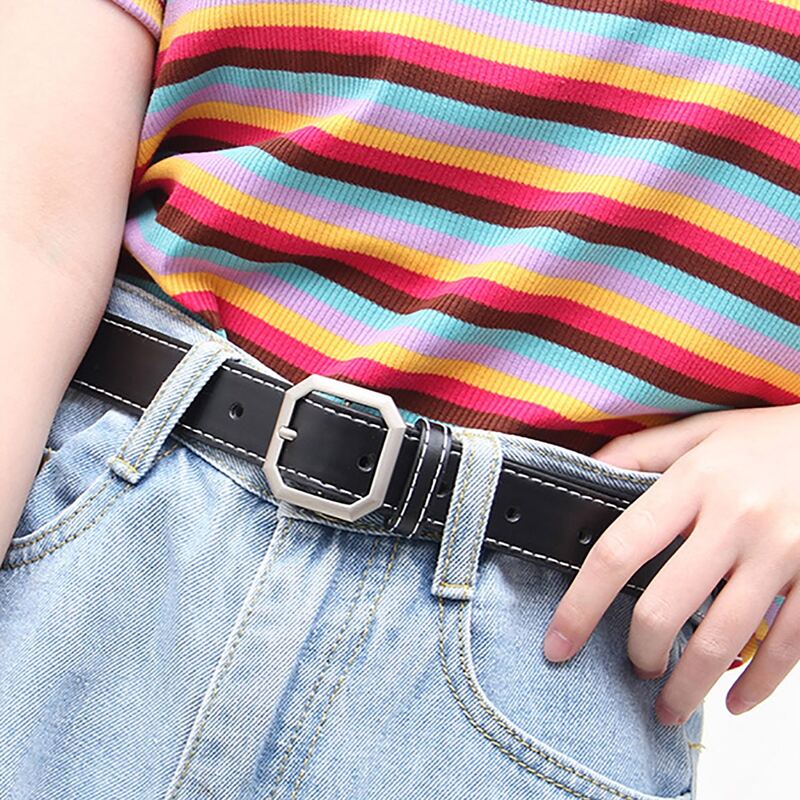 

Geometric Buckle Belt, Black