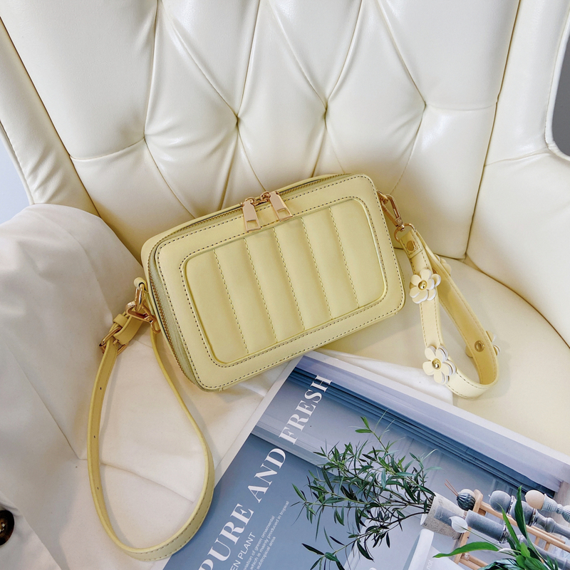 

Flower Decor Satchel Bag, Yellow