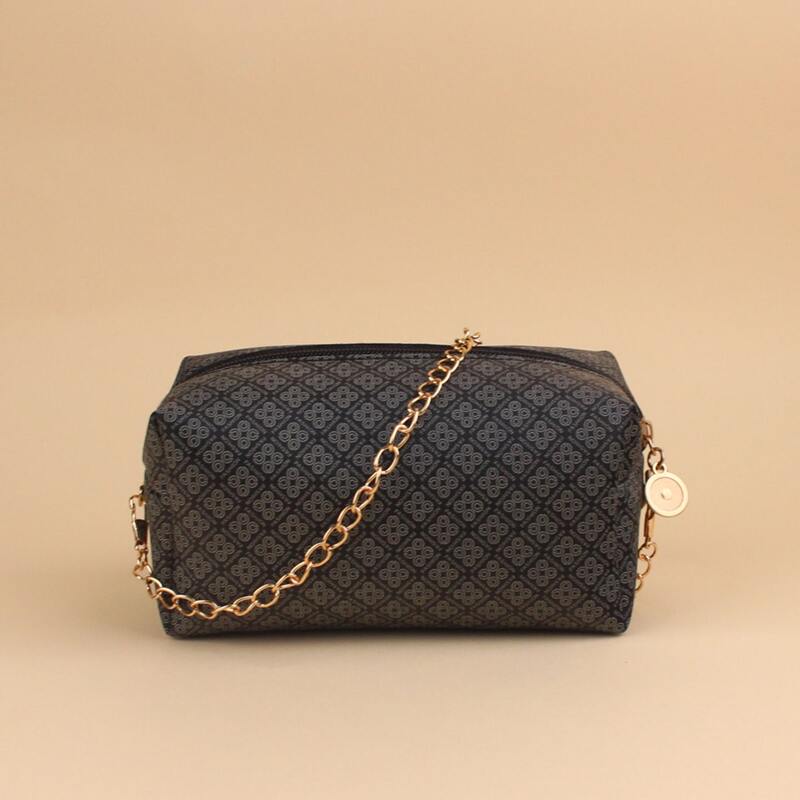 

Graphic Zip Crossbody Bag, Black
