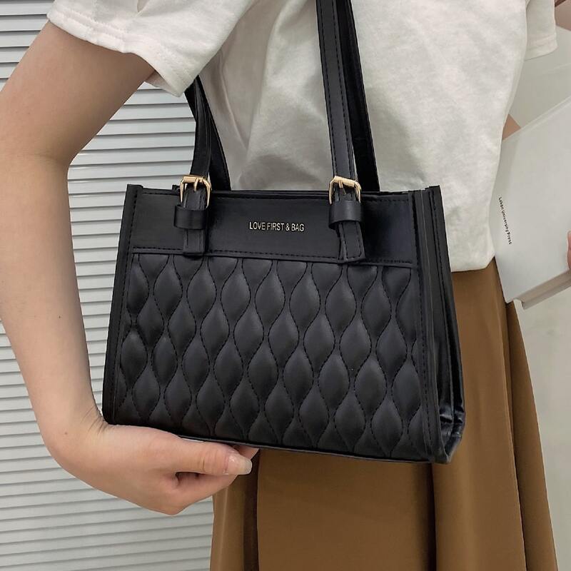 

Quilted Shoulder Bag, Black