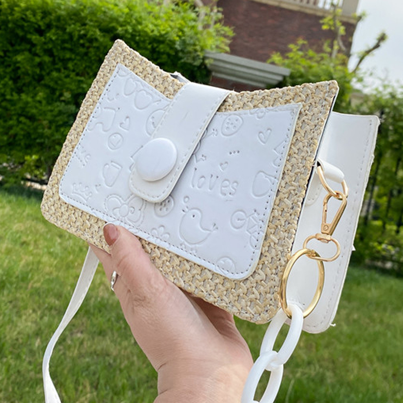 

Cartoon Embossed Crossbody Bag, White