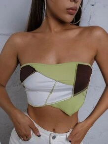 Áo nữ Bất đối xứng Khối Màu Gợi cảm - Nhiều màu - Xem 1