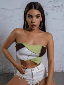 Áo nữ Bất đối xứng Khối Màu Gợi cảm - Nhiều màu - Xem 3