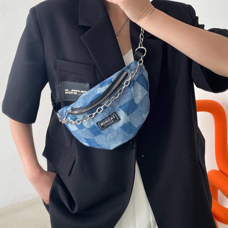 

Zip-Up Sling Bag, Blue