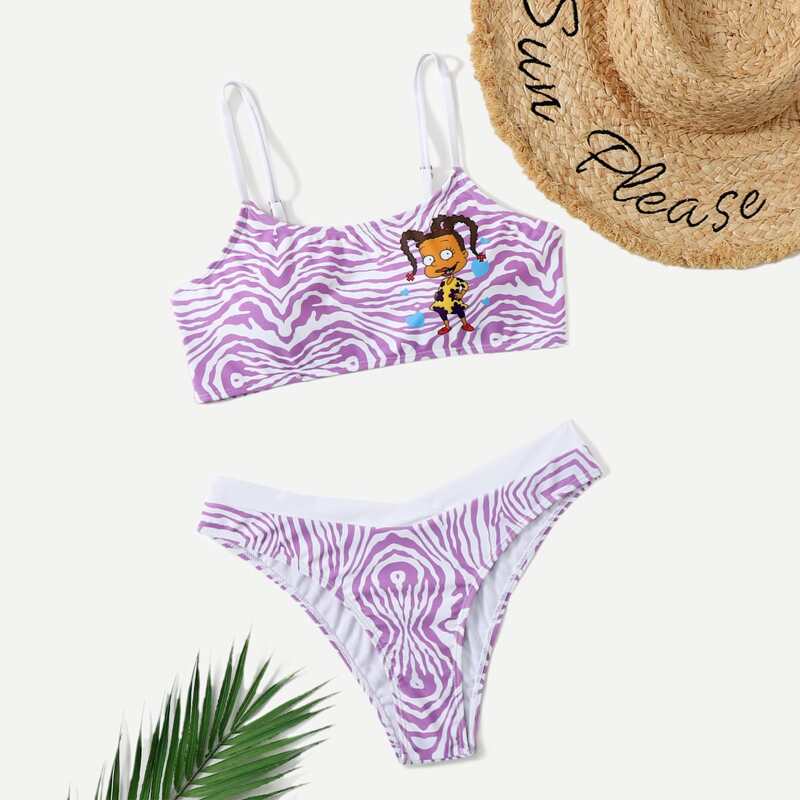 

Cartoon Bikini Swimsuit, Multicolor