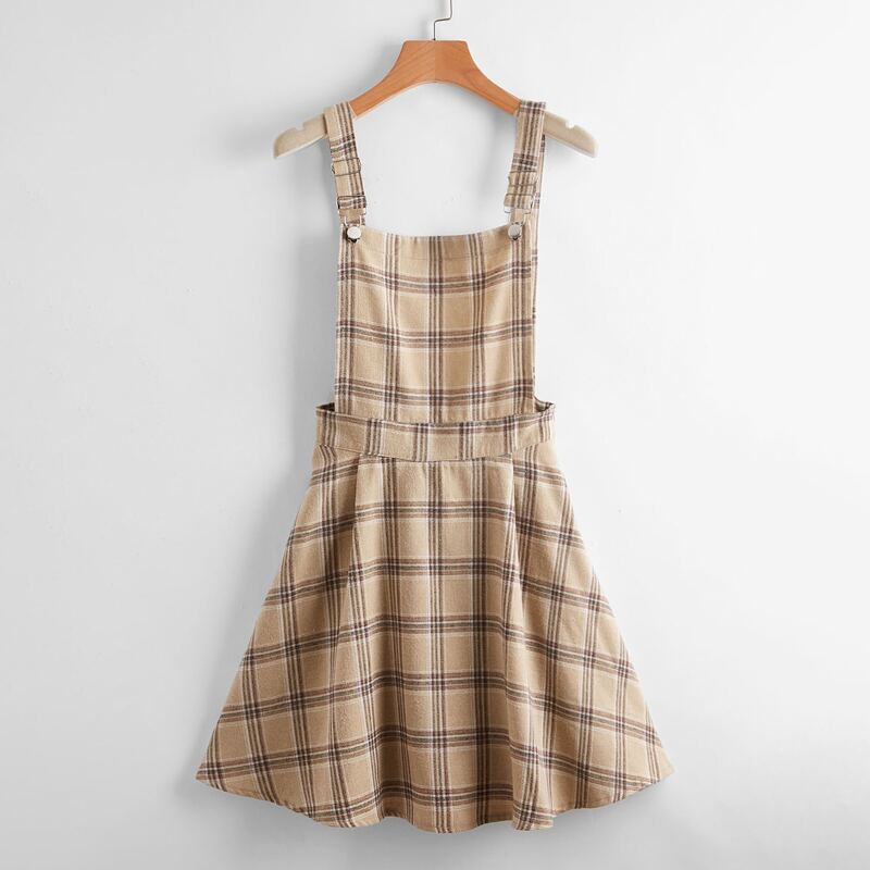 

Plaid Pinafore Dress, Multicolor