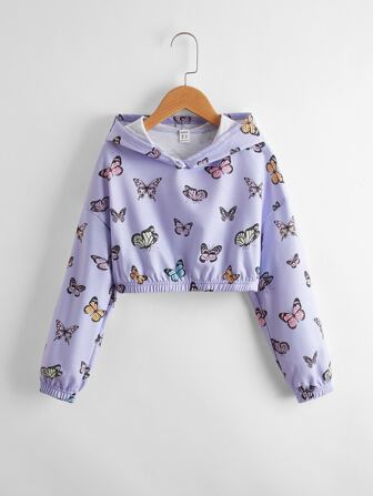 هودي بطباعة فراشة شامل للبنات