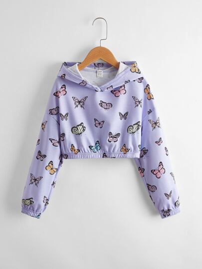 هودي بطباعة فراشة شامل للبنات