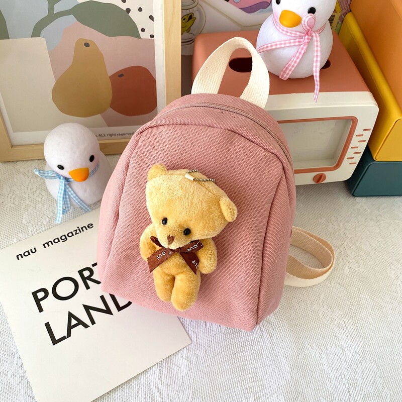 

Bear Decor Backpack, Dusty pink