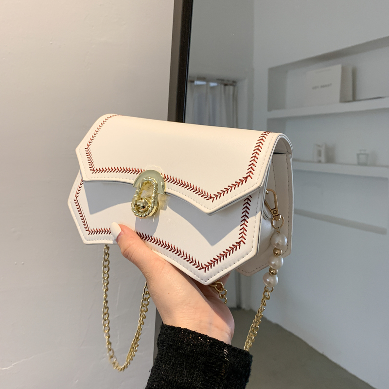 

Textured Metal Crossbody Bag, White