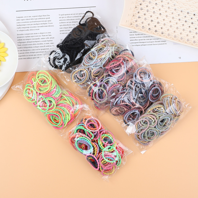

100pcs Simple Hair Tie, Multicolor