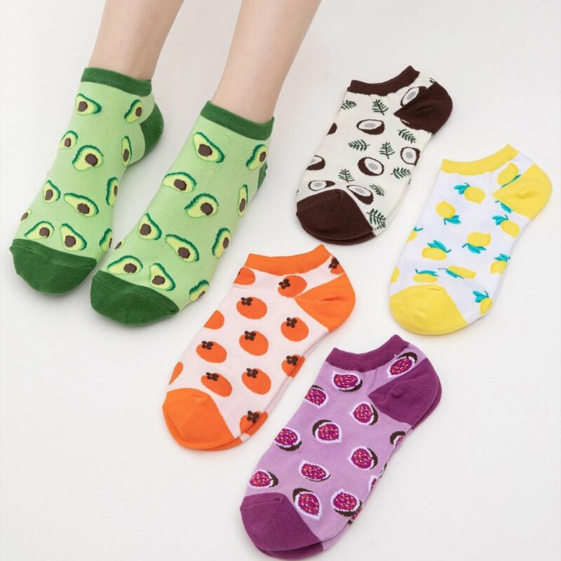 

5pairs Fruit Graphic Ankle Socks, Multicolor