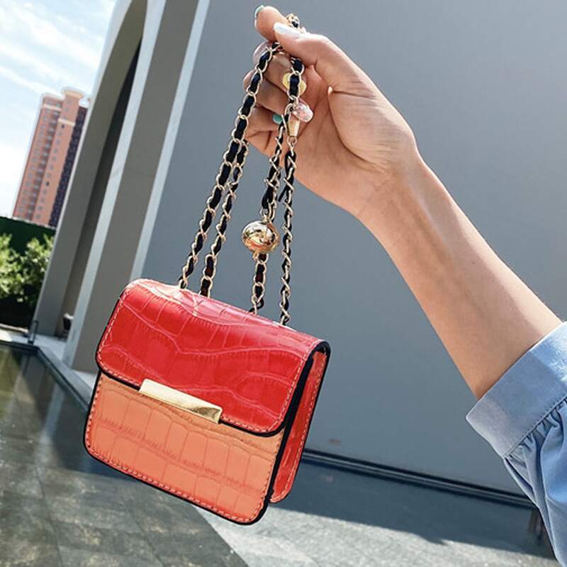 

Mini Croc Embossed Crossbody Bag, Orange