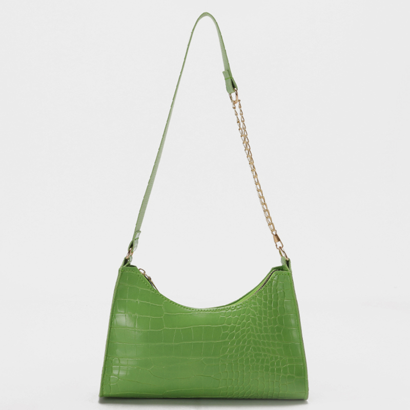 

Croc Embossed Shoulder Bag, Green