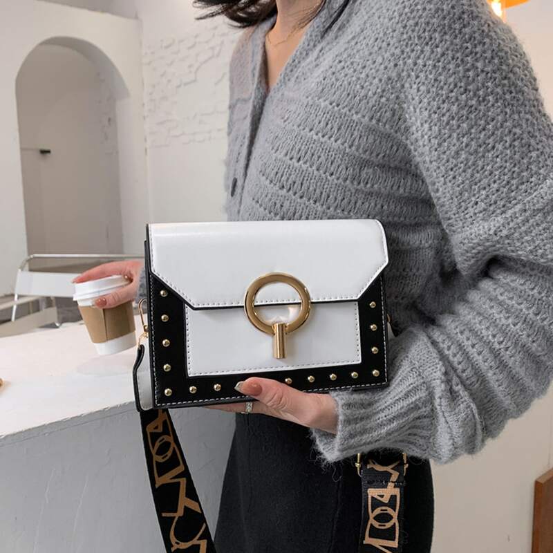 

Studded Decor Crossbody Bag, Multicolor