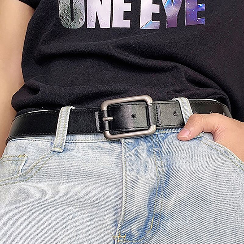

Rectangle Buckle Belt, Black