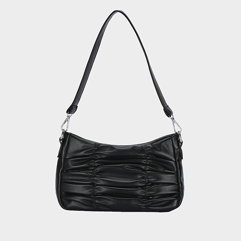 

Ruched Design Shoulder Bag, Black