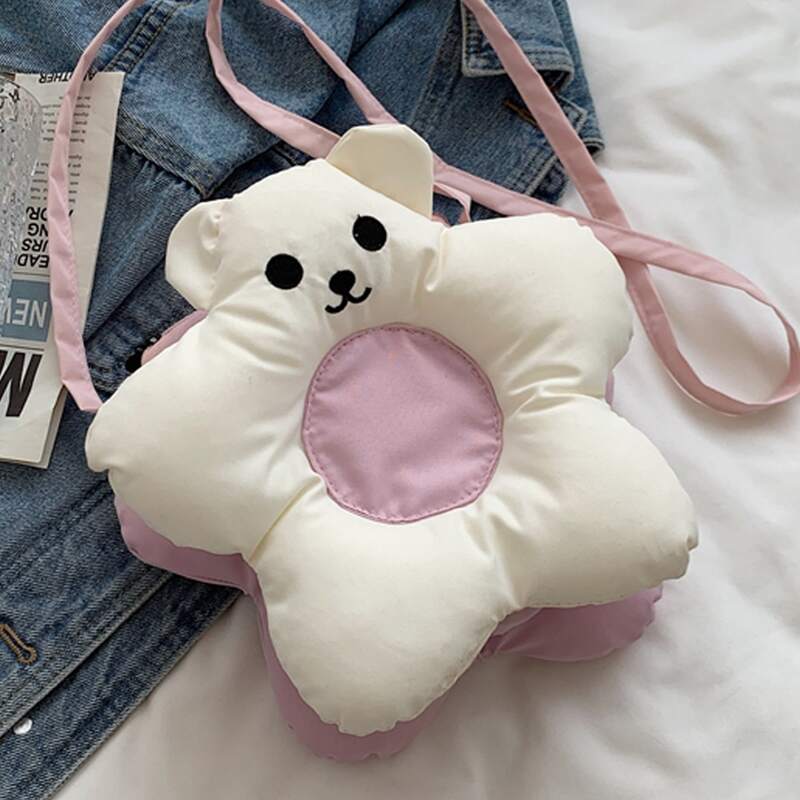 

Cartoon Design Crossbody Bag, White