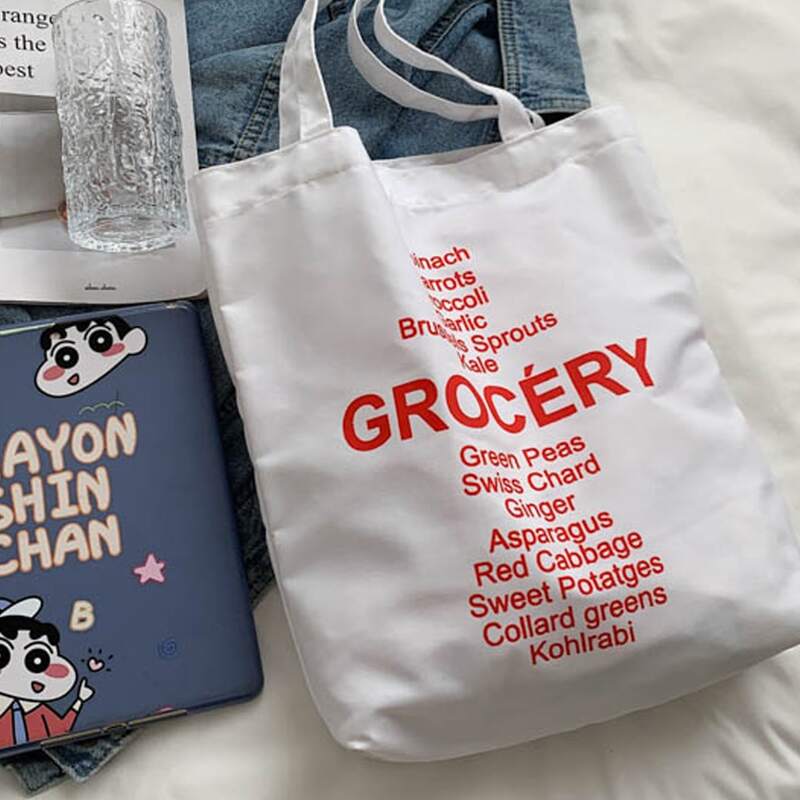 

Letter Graphic Shopper Bag, White