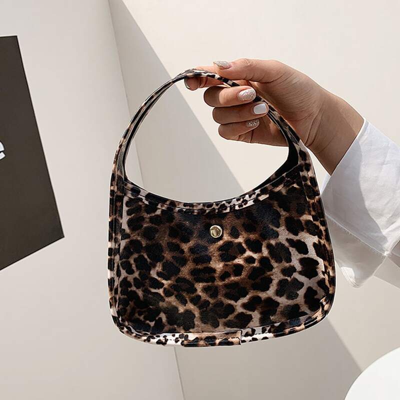 

Leopard Print Satchel Bag, Brown