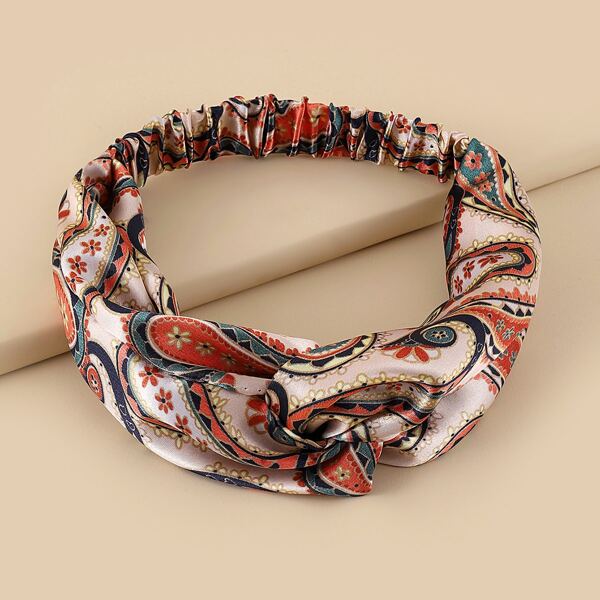 

Flower Print Twist Hair Band, Multicolor