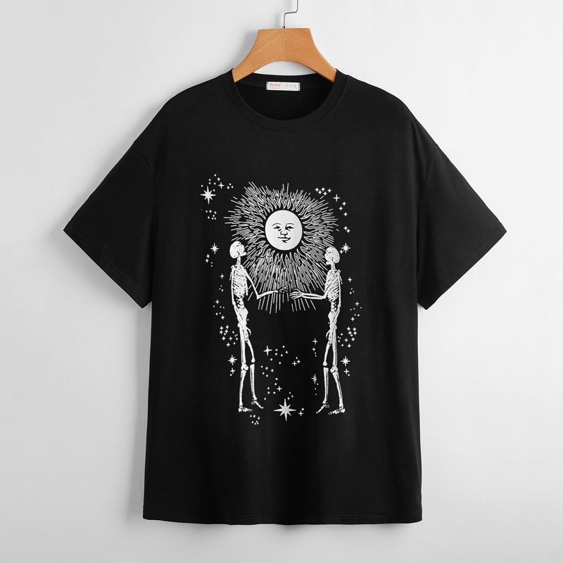 

Sun & Skull Graphic Tee, Black