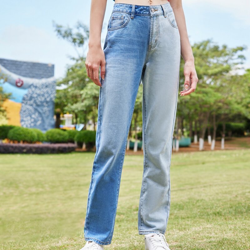 

Colorblock Button Fly Jeans, Medium wash