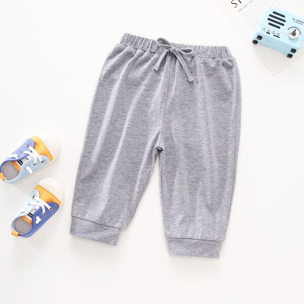 

Toddler Boys Solid Knot Front Sweatpants, Light grey