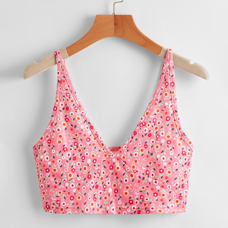 

Ditsy Floral Crop Cami, Pink