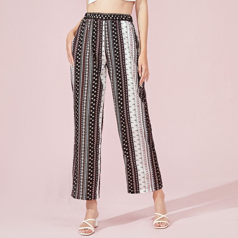 

Ditsy Floral Striped Pants, Multicolor