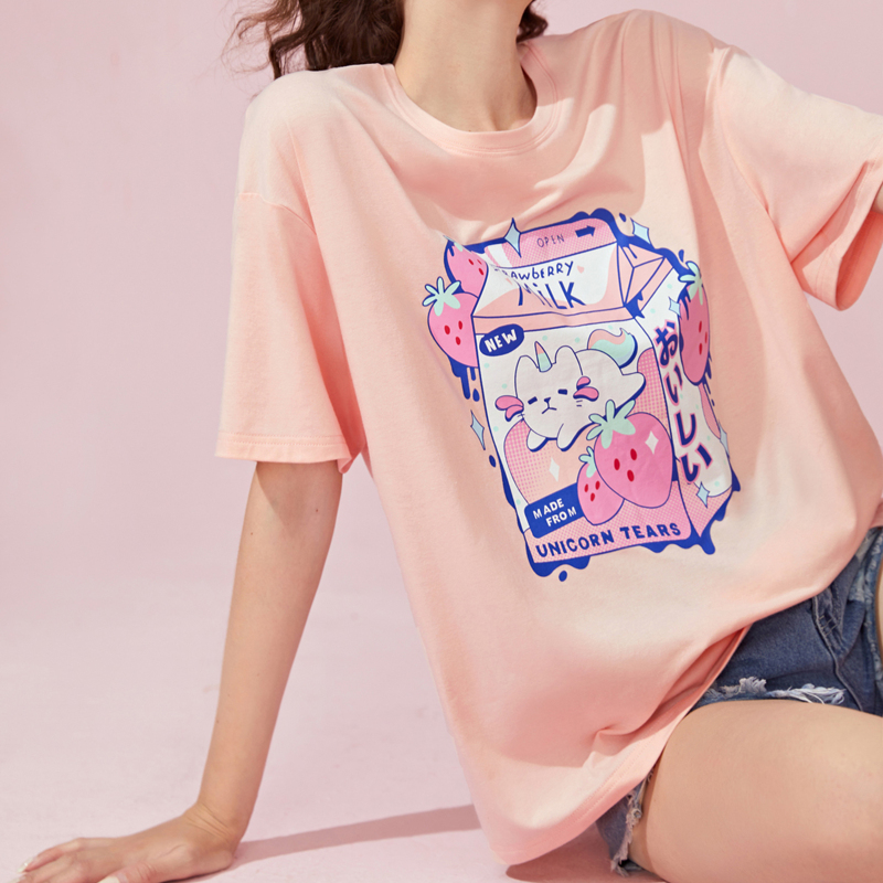 

Milk Box Graphic Tee, Coral pink