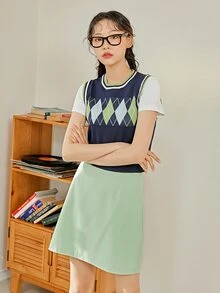 DAZY Solid A-line Skirt - Mint Green - View 7