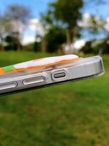 胡蘿蔔圖案手機殼帶3D卡通腕帶 - 橘色 - 查看 4