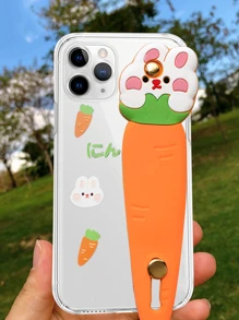 胡蘿蔔圖案手機殼帶3D卡通腕帶 - 橘色 - 查看 6