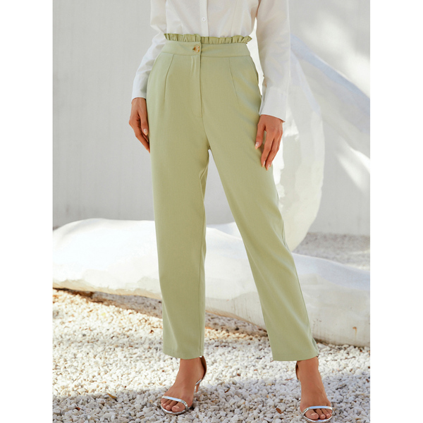 

Paperbag Waist Tailored Pants, Mint green