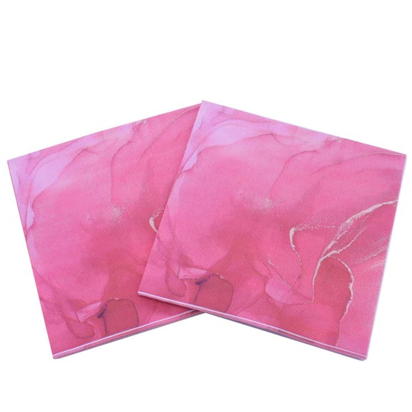

20pcs Marble Pattern Disposable Napkin, Pink