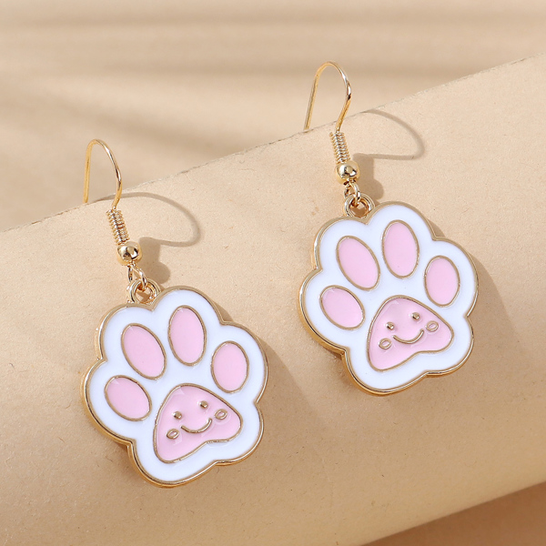 

Paw Drop Earrings, Pink