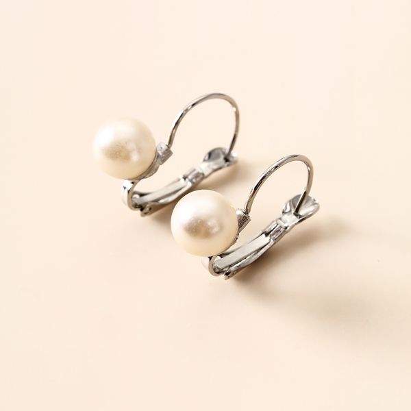 

Faux Pearl Decor Earrings, White