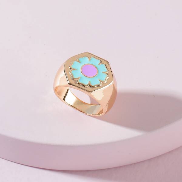 

Flower Decor Ring, Gold