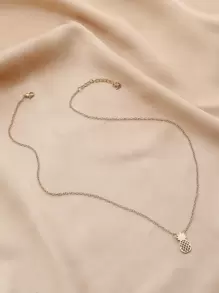 鳳梨吊墜項鍊 - 金黃色 - 查看 2