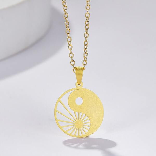 

Yin & Yang Charm Necklace, Gold