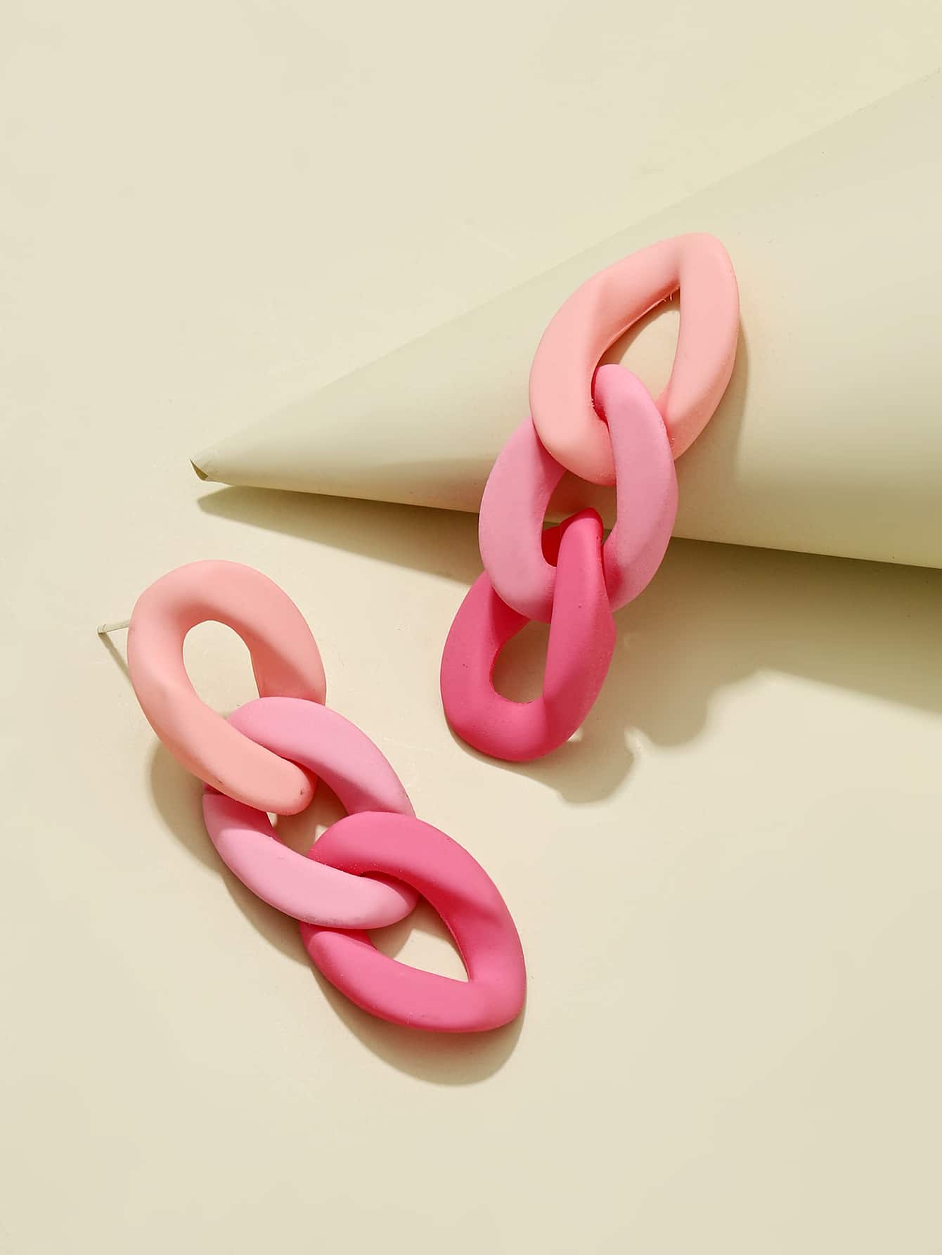 Acrylic Chain Earrings - Multicolor - View 2