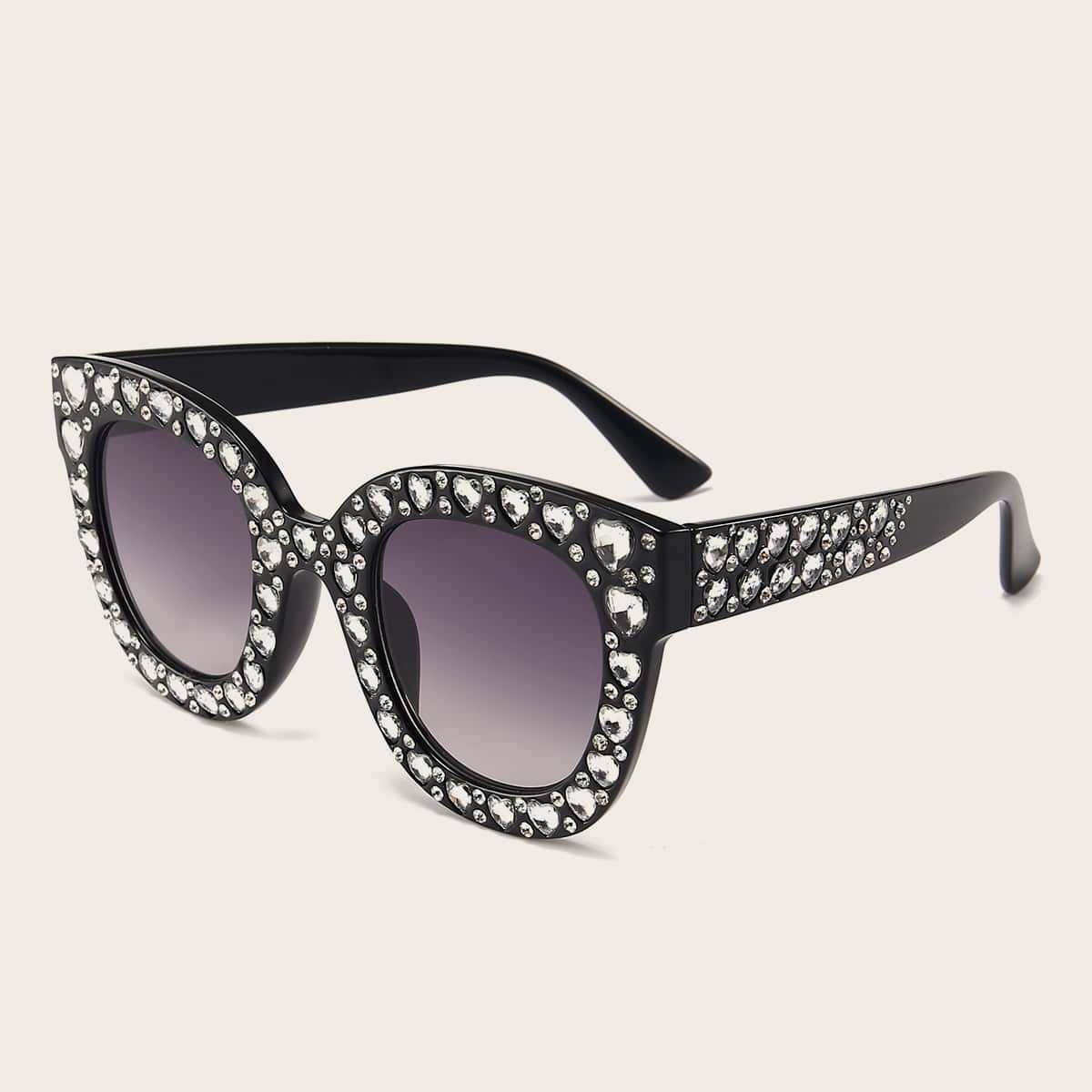 

Heart Rhinestone Decor Sunglasses