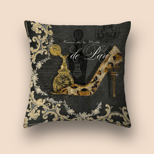 

High Heels Print Cushion Cover Without Filler, Multicolor