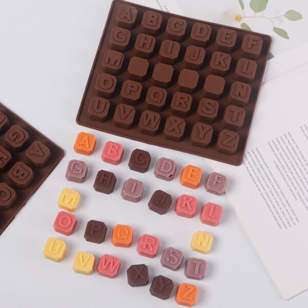 

1pc Silicone Alphabet Chocolate Mold, Coffee brown